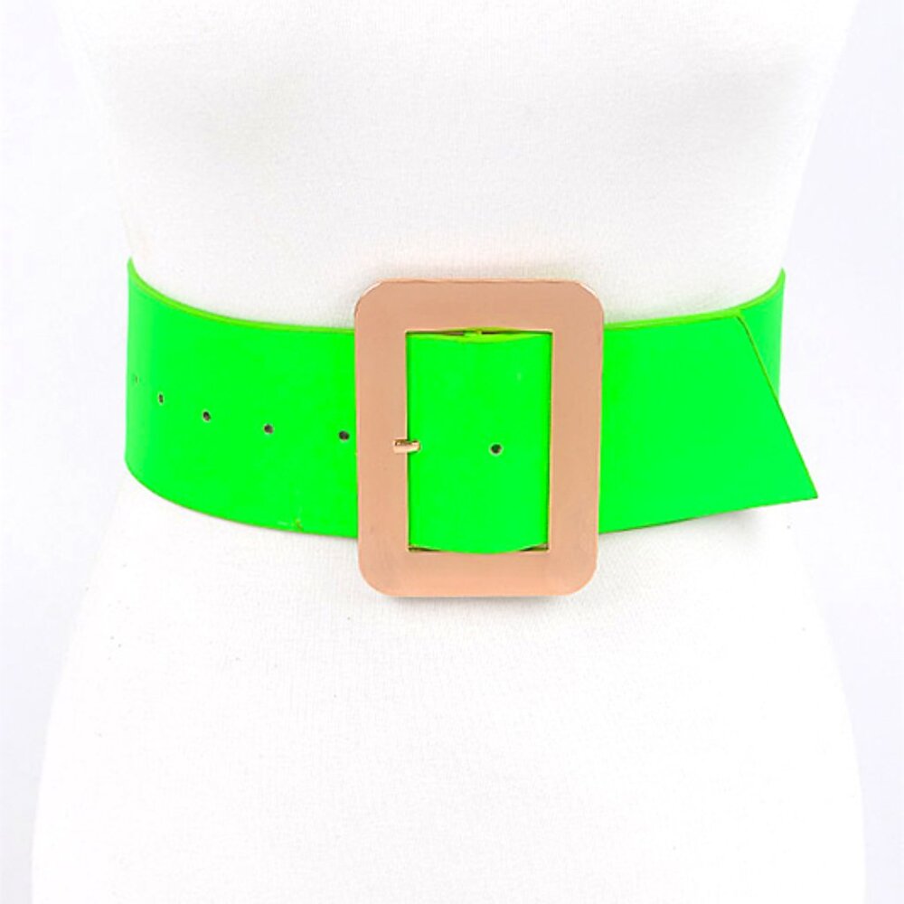 BNWT Wide Neon Color Fashion Belt Oversize Square Buckle Wide Belt
